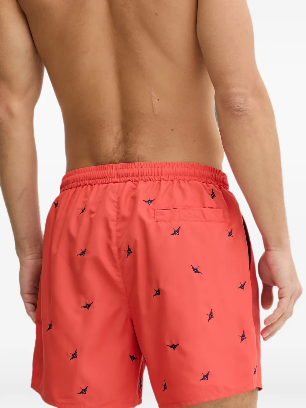 Aeronautica Militare Zwembroek met geborduurd logo Rood