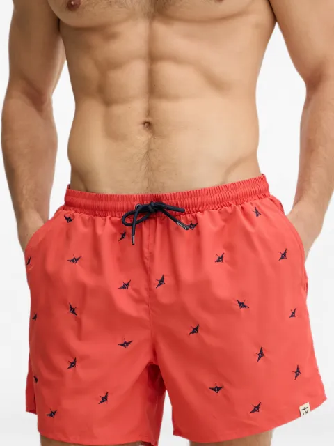 Aeronautica Militare embroidered-logo drawstring swim shorts