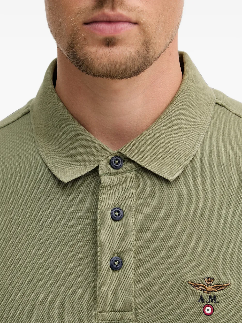 Aeronautica Militare Poloshirt met geborduurd logo Groen