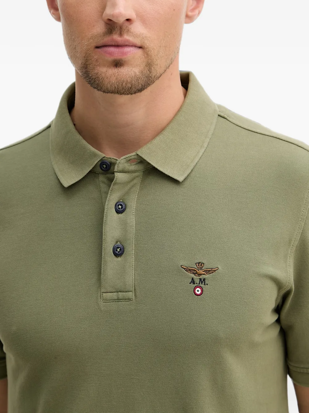 Aeronautica Militare Poloshirt met geborduurd logo Groen