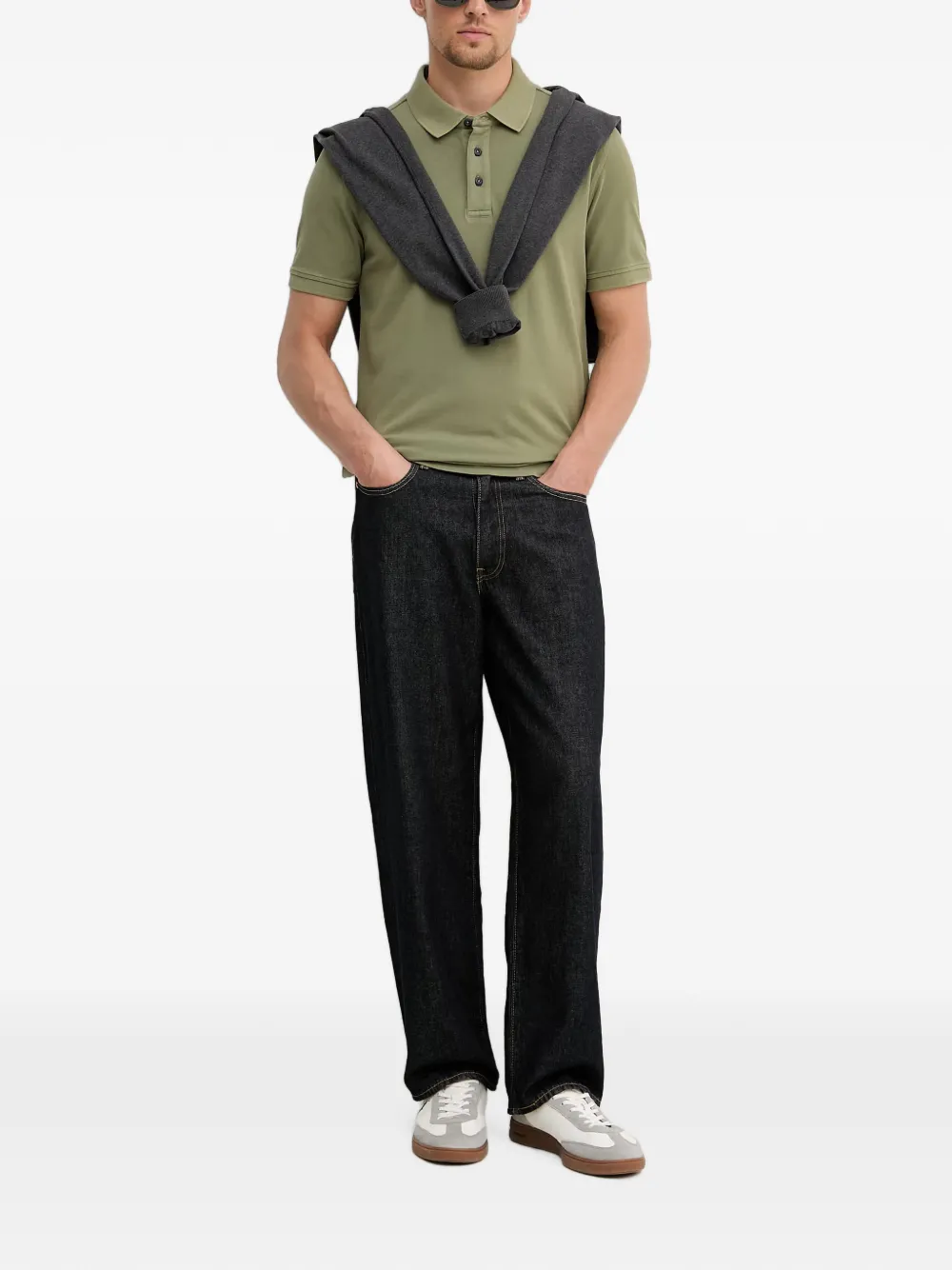 Aeronautica Militare Poloshirt met geborduurd logo Groen