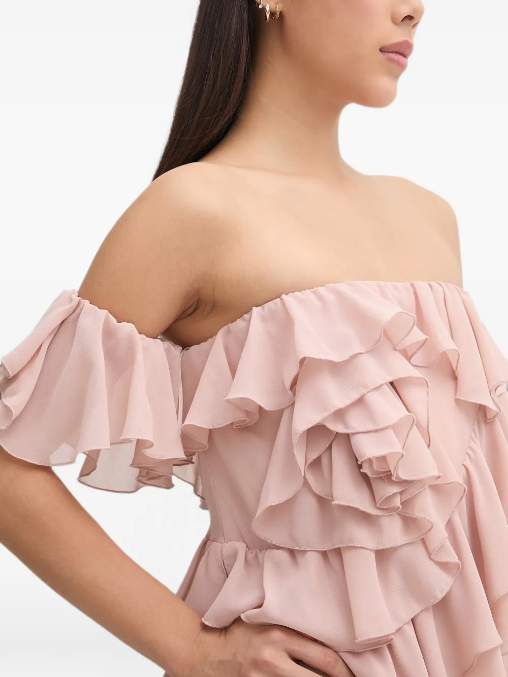 Aniye By Teodora off-shoulder mini-jurk met ruches Roze