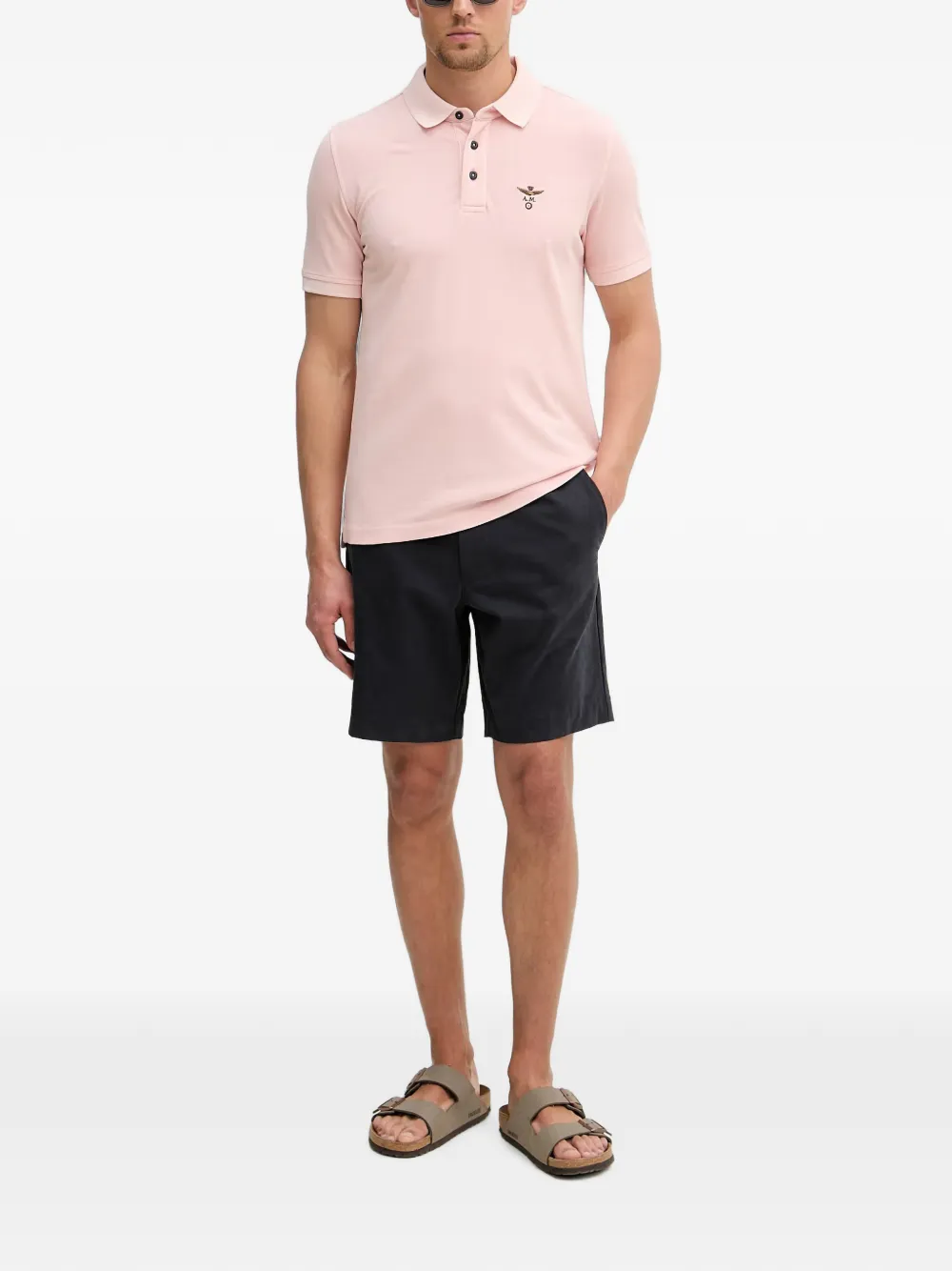 Aeronautica Militare Poloshirt met geborduurd logo Roze