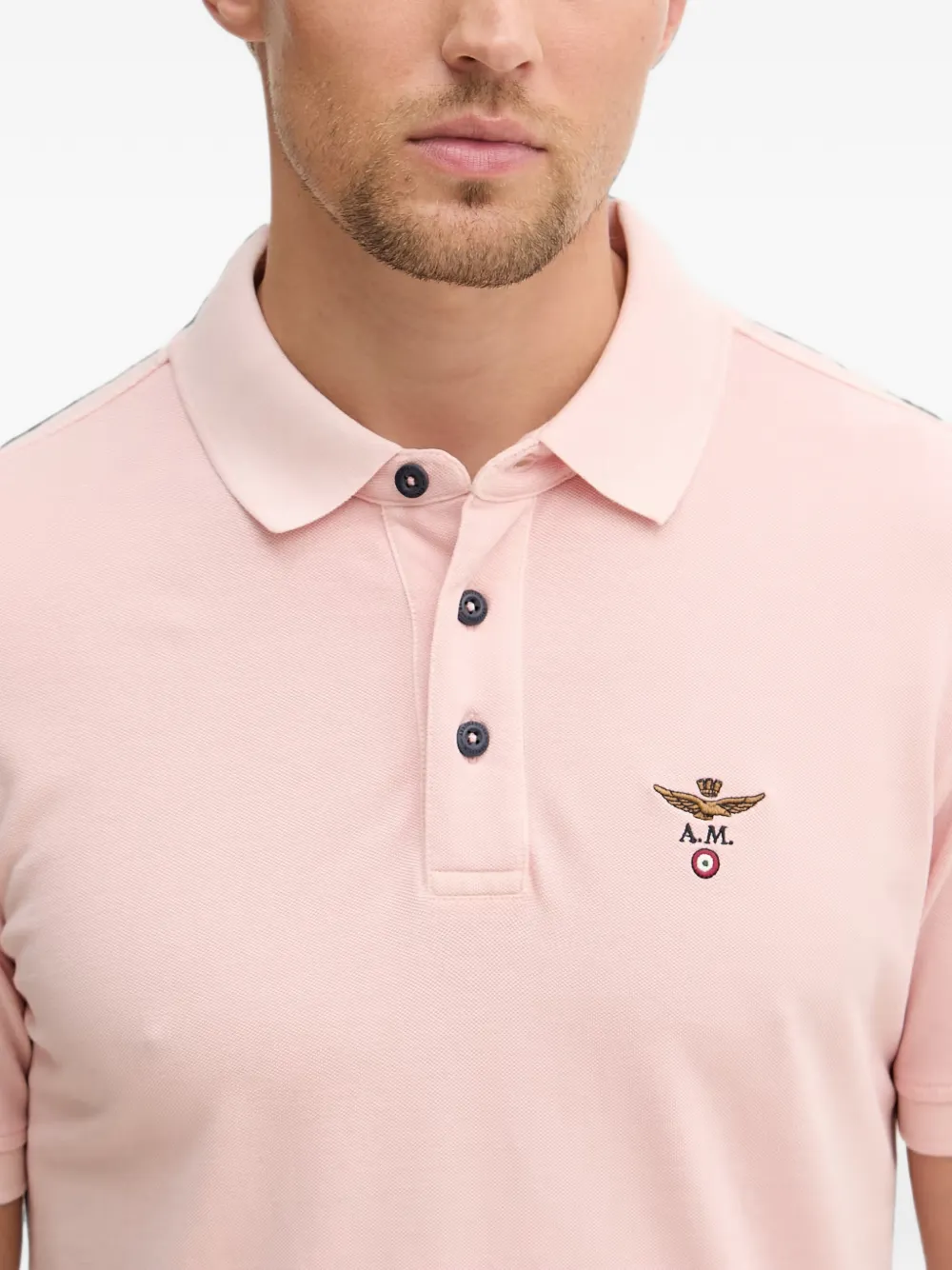 Aeronautica Militare Poloshirt met geborduurd logo Roze