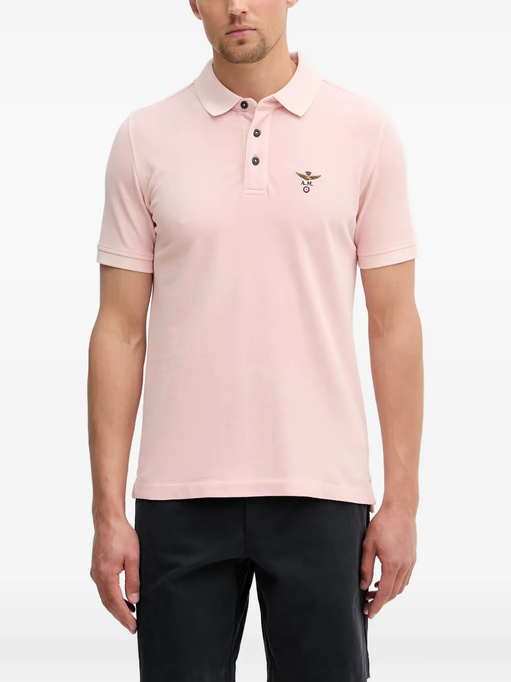 Aeronautica Militare embroidered-logo piqué polo shirt - Rosa