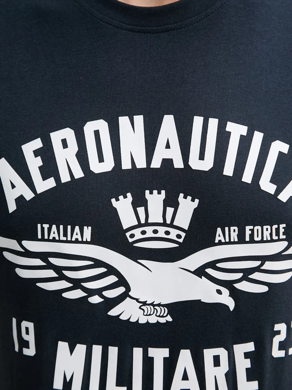 Aeronautica Militare T-shirt met logoprint met ronde hals Blauw