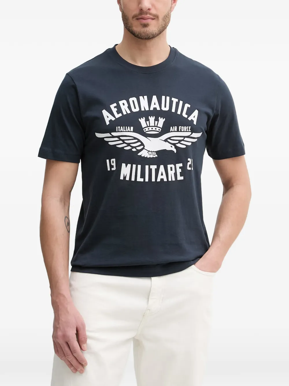 Aeronautica Militare logo-print crew-neck T-shirt