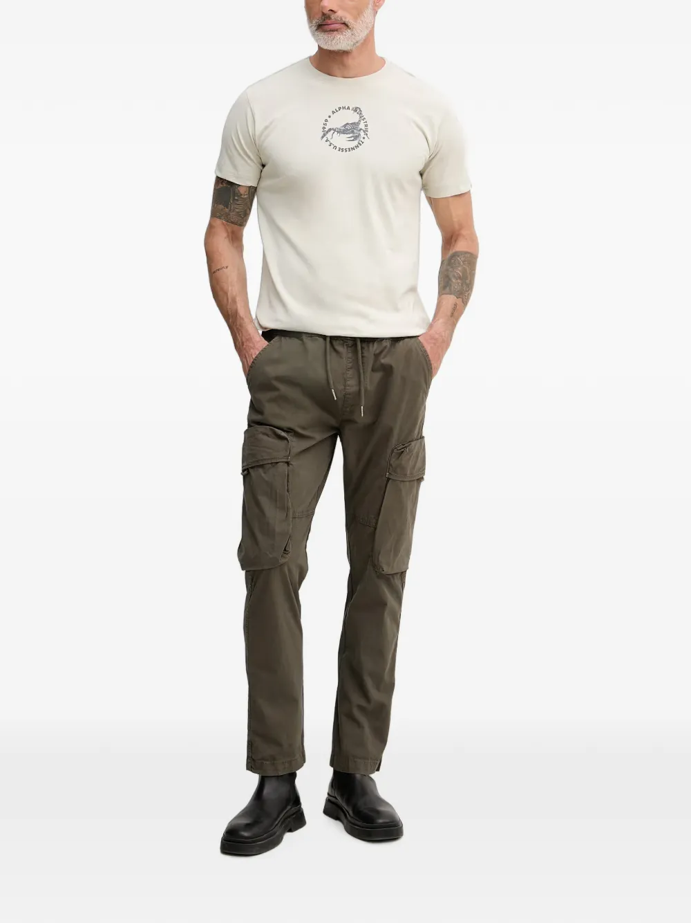 Alpha Industries Cargo broek met trekkoord Groen