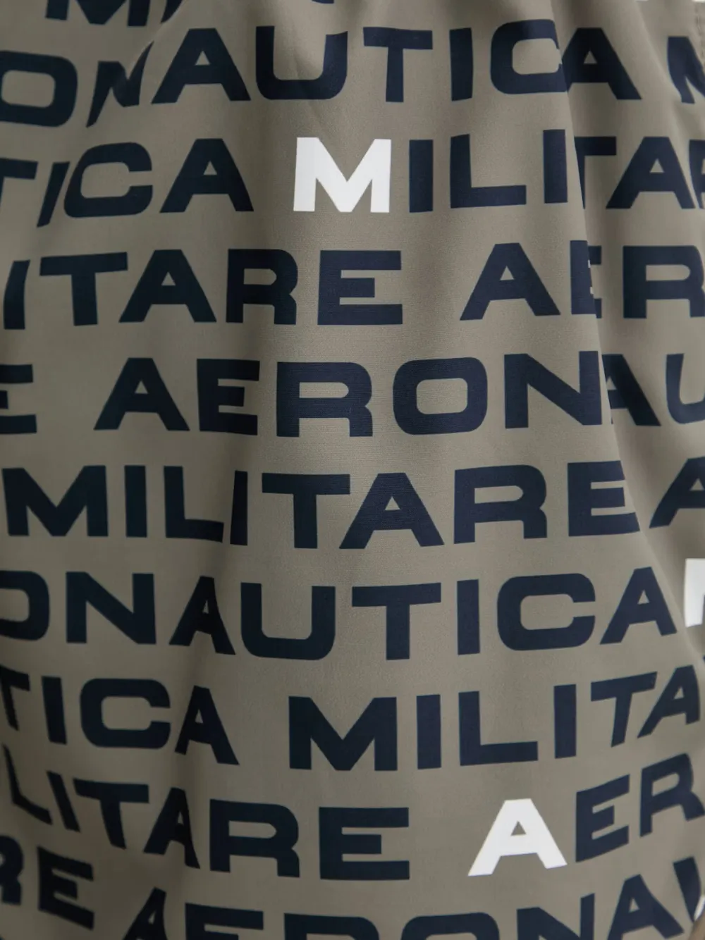 Aeronautica Militare Zwembroek met logoprint en trekkoord Groen
