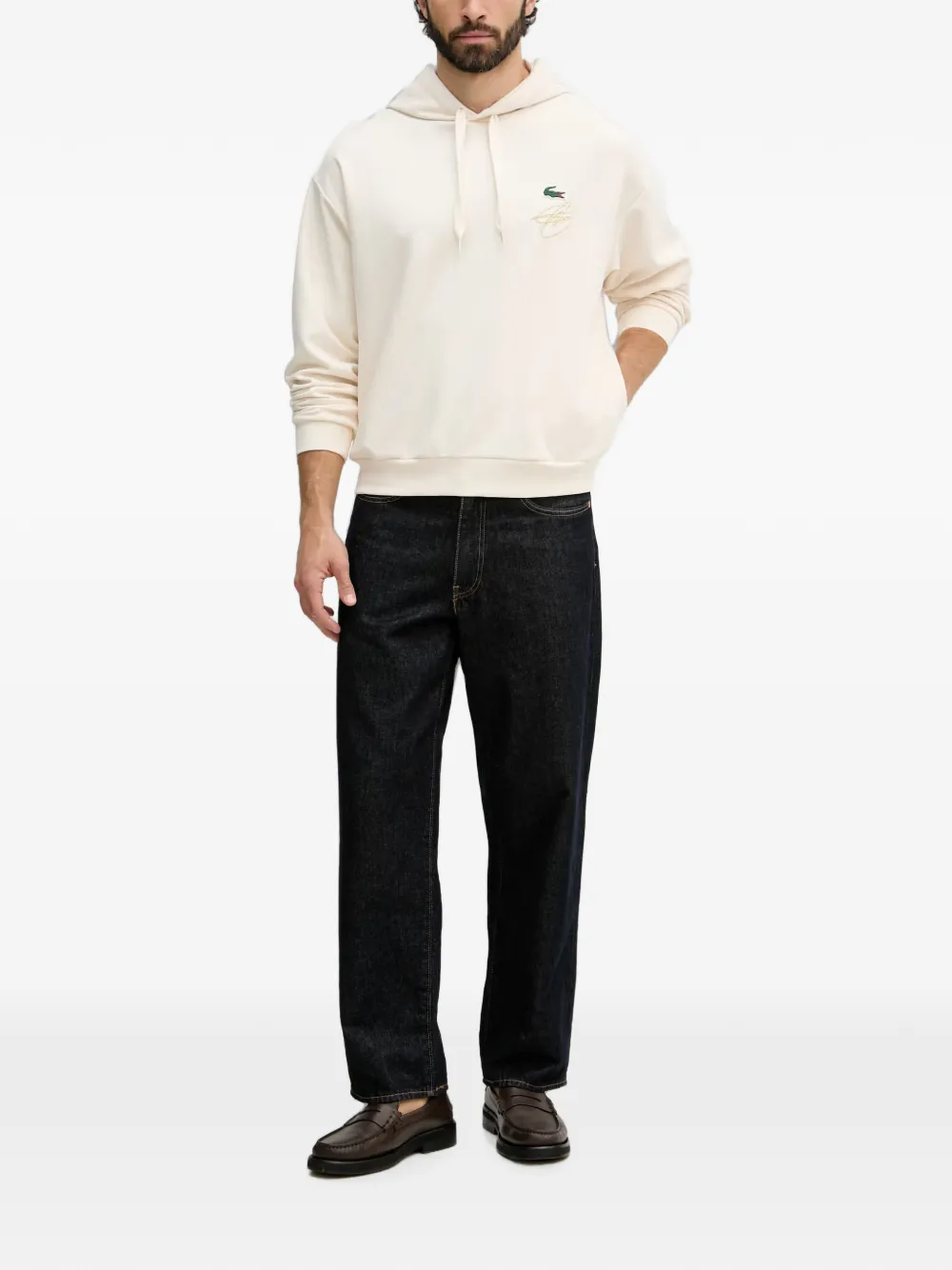 Lacoste Hoodie met logopatch Wit