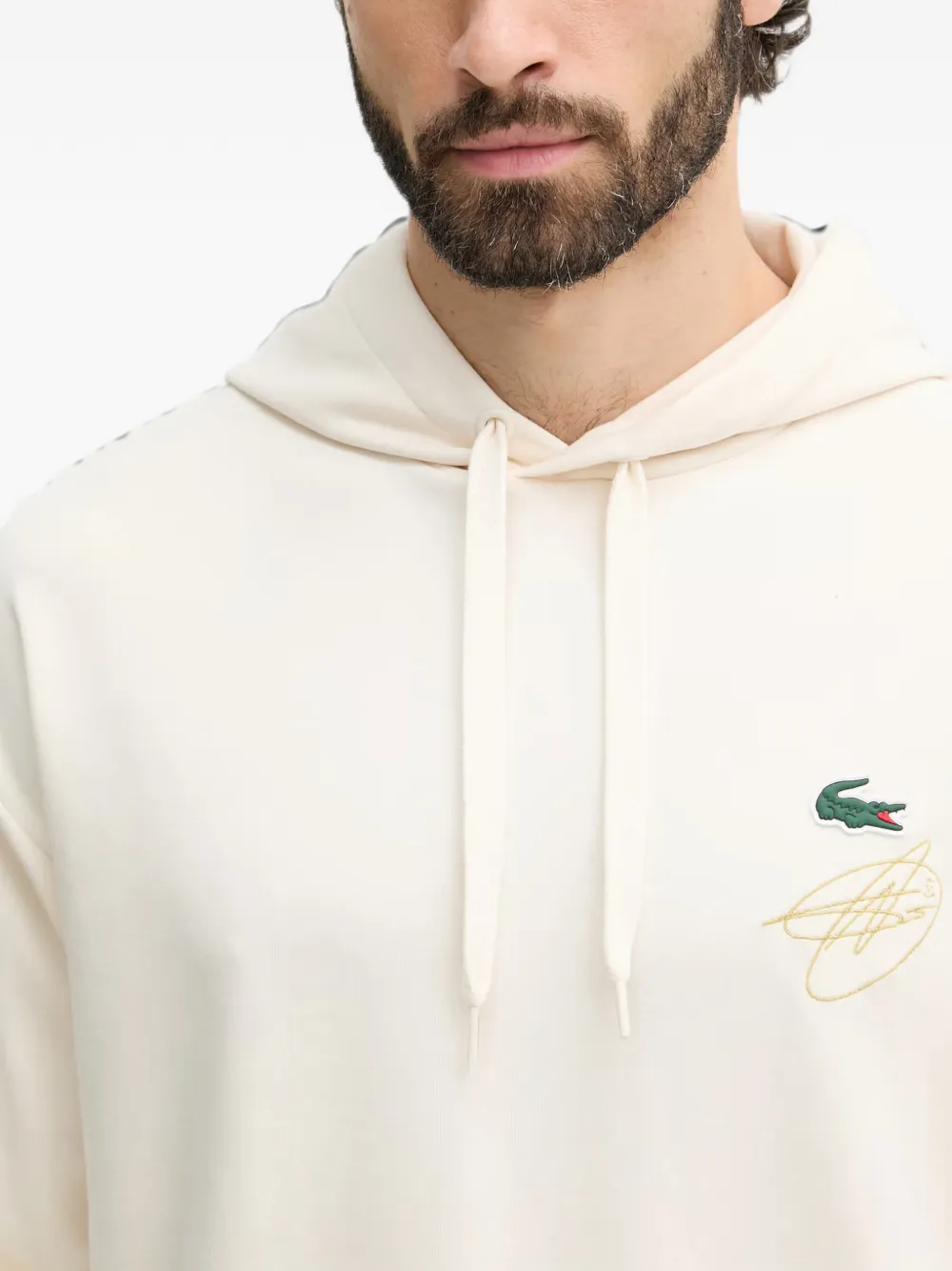 Lacoste Hoodie met logopatch Wit