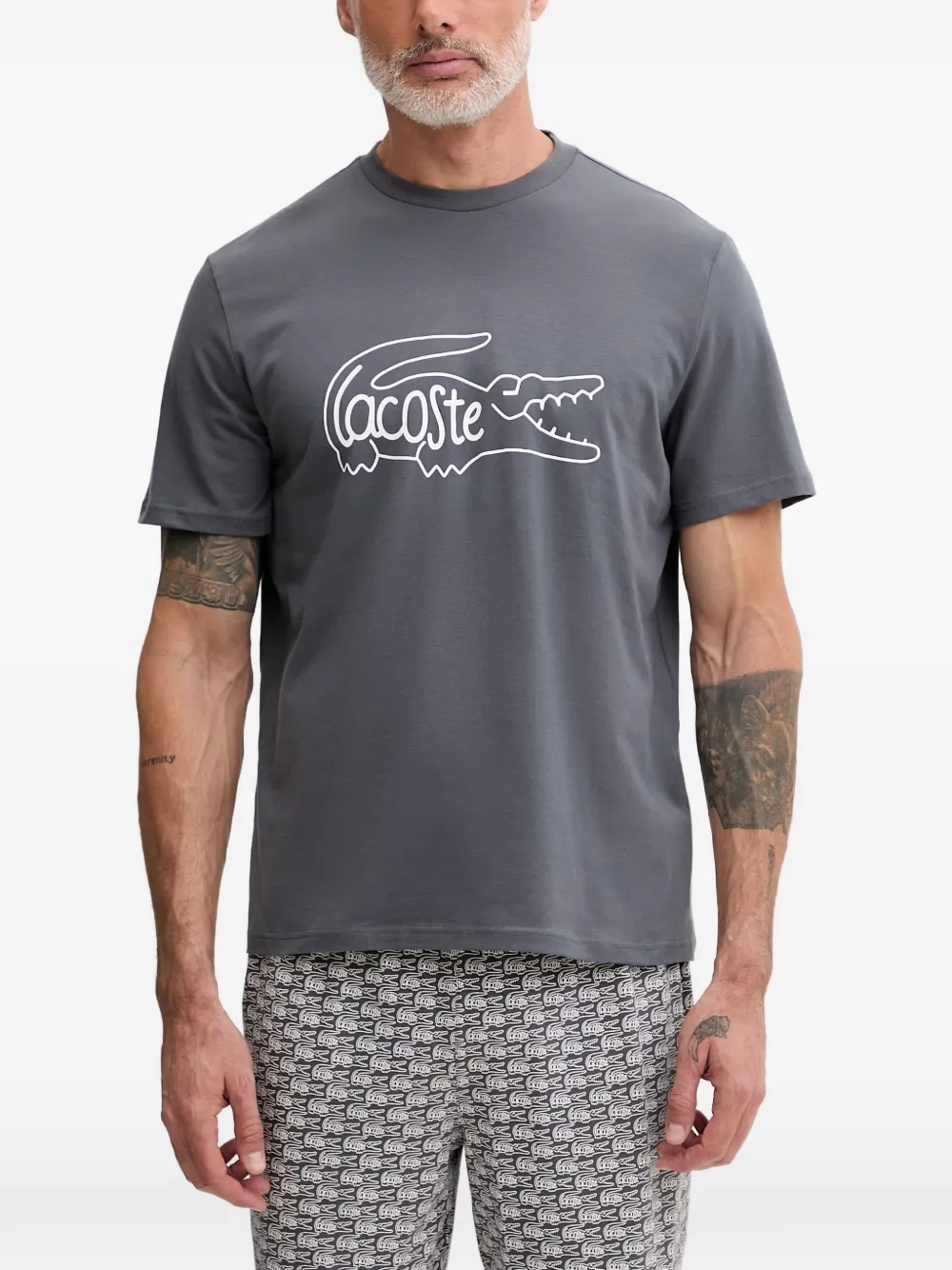 Lacoste logo-print pyjama set - Grau