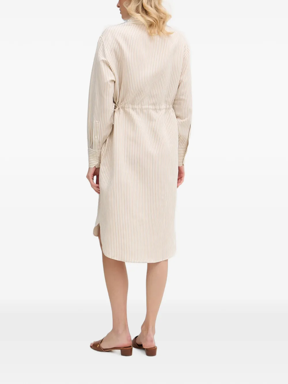 Lacoste Gestreepte asymmetrische jurk Beige