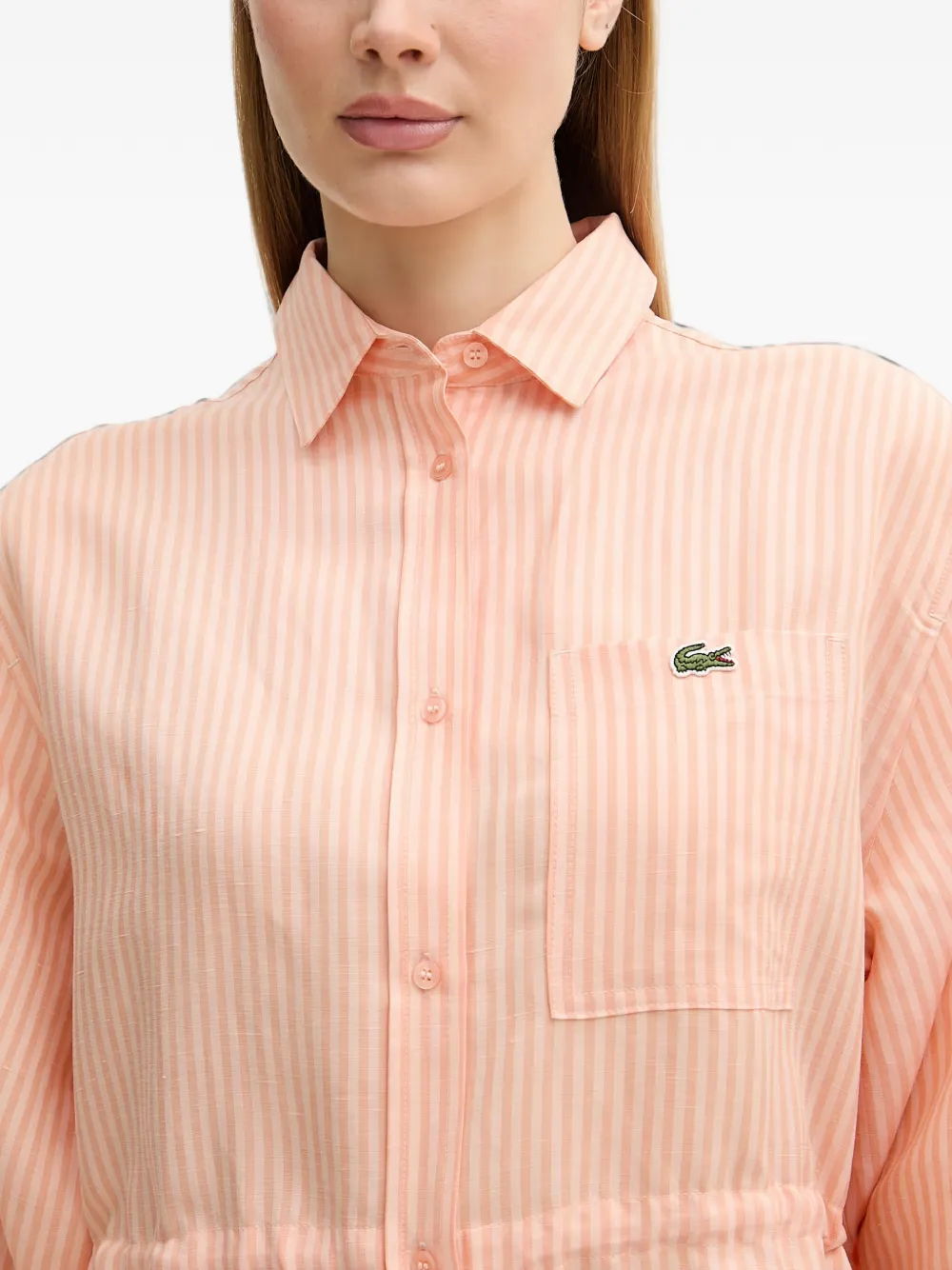 Lacoste Gestreepte midi-jurk Oranje