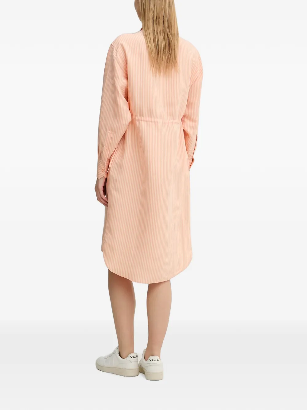 Lacoste Gestreepte midi-jurk Oranje