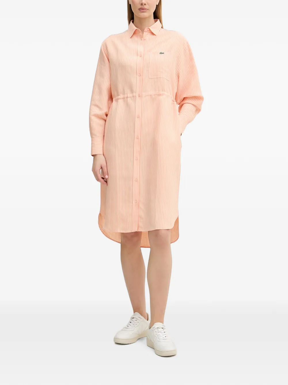 Lacoste striped midi dress - Orange