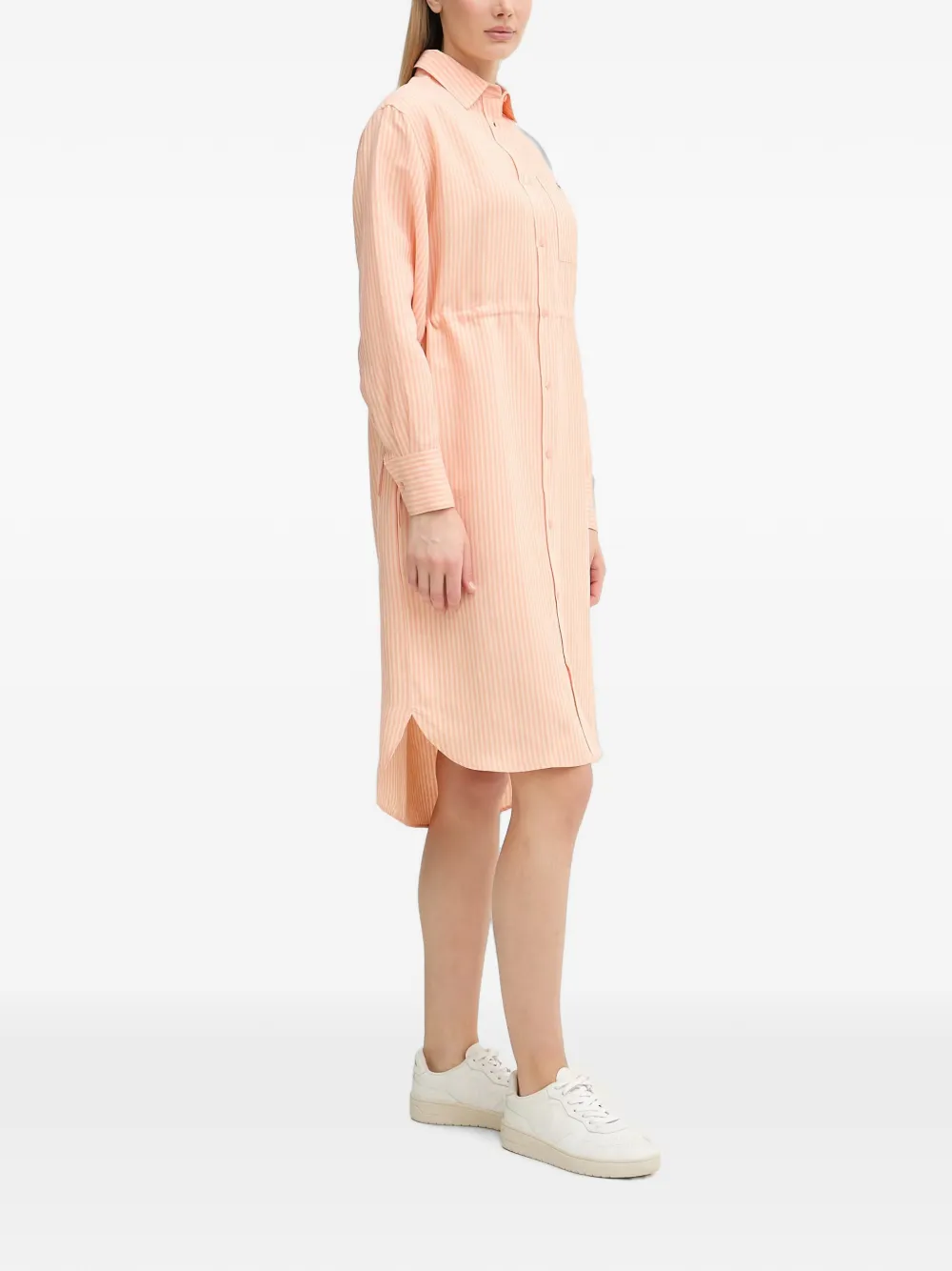 Lacoste Gestreepte midi-jurk Oranje