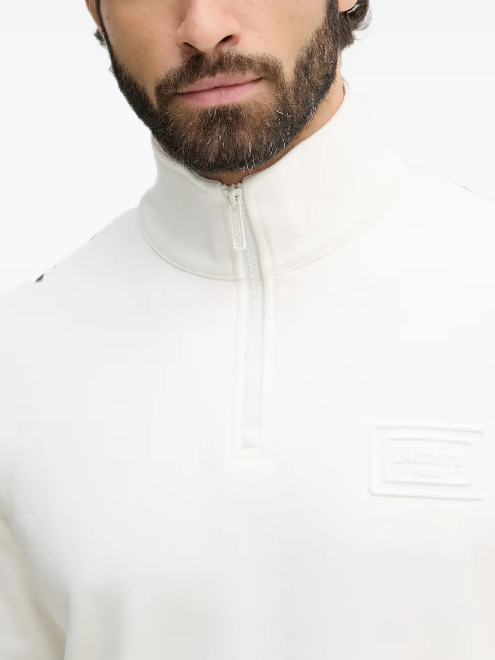 Lacoste Sweater met rits Wit