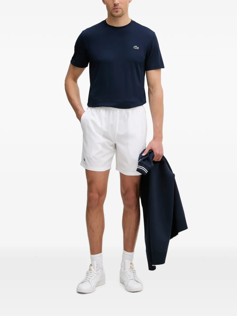 Lacoste Tennisshorts met logo-patch Wit