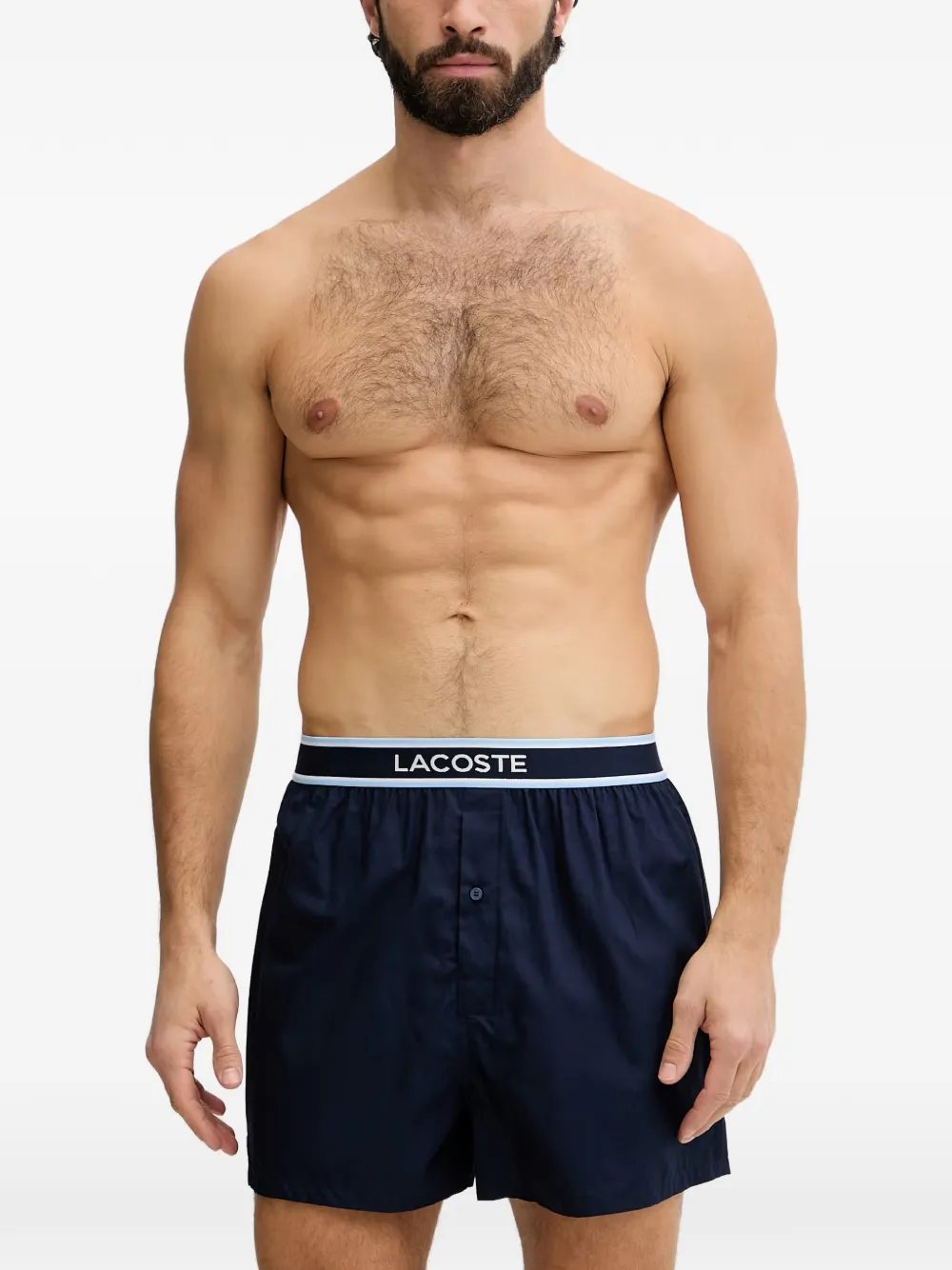 Lacoste logo-waistband boxers (set of three) - Blu