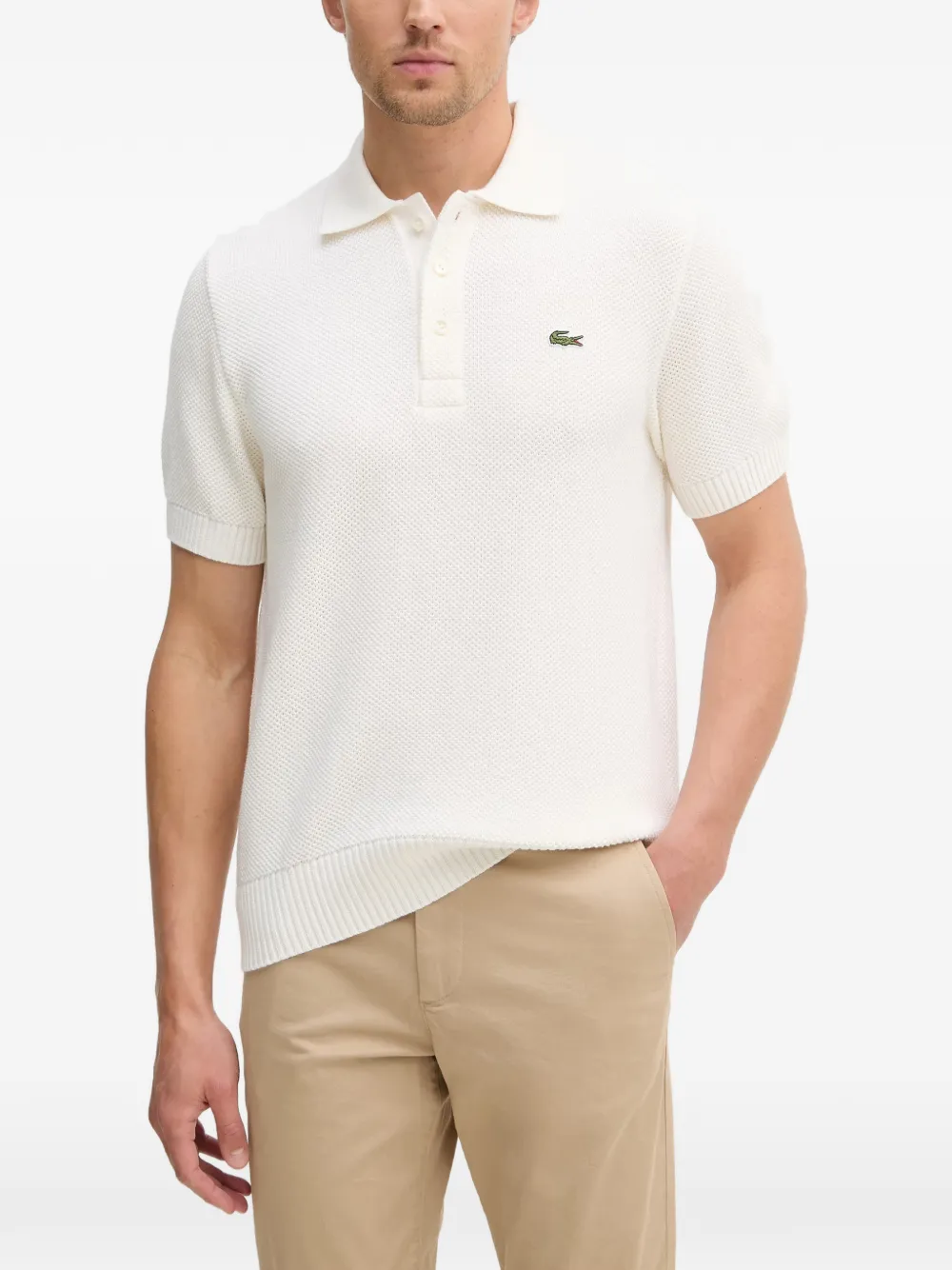Lacoste logo-patch polo shirt - Weiß