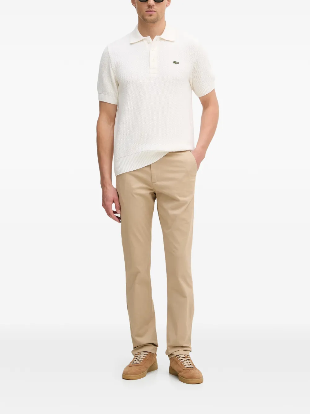 Lacoste Poloshirt met logopatch Wit