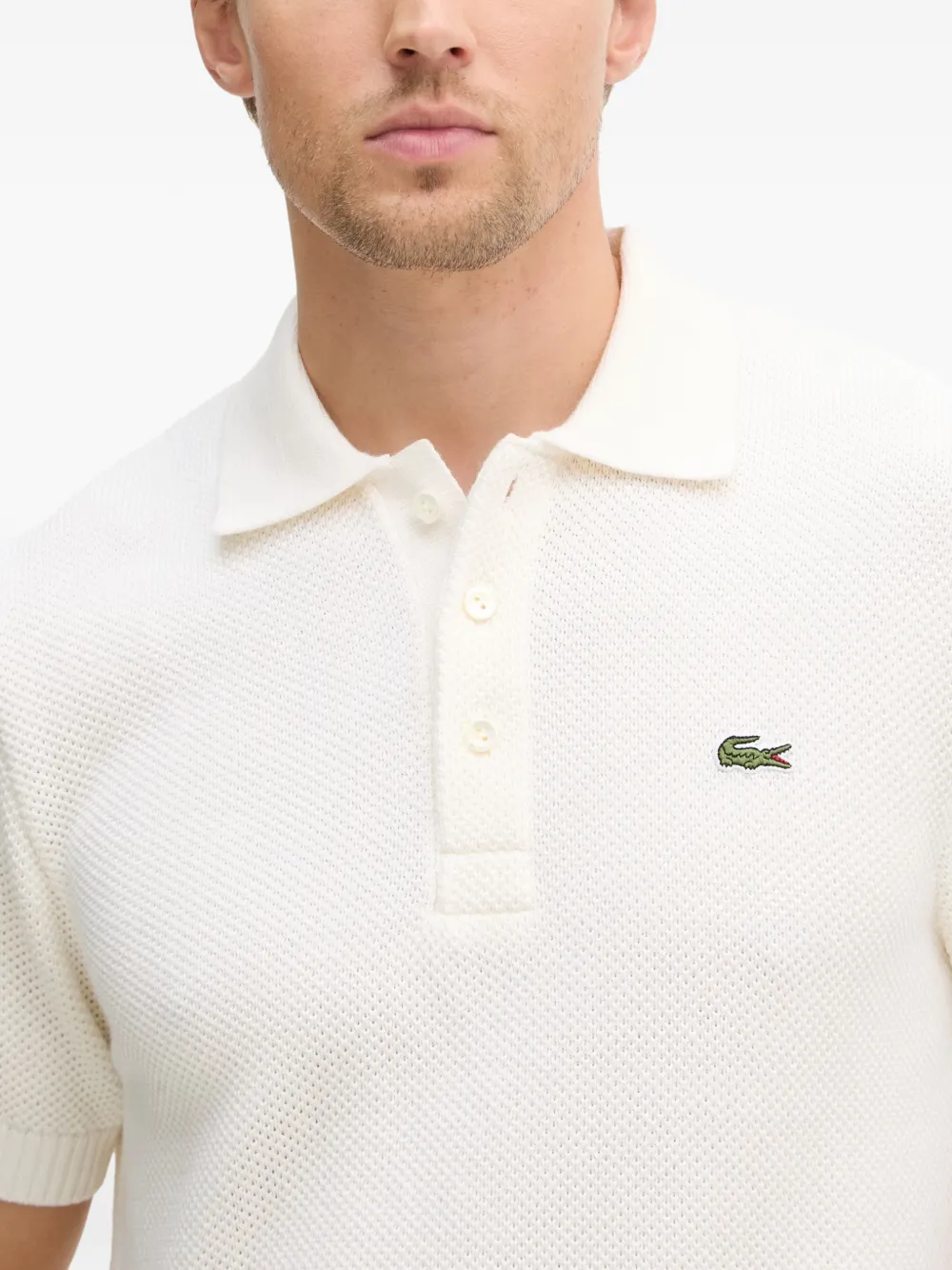 Lacoste Poloshirt met logopatch Wit