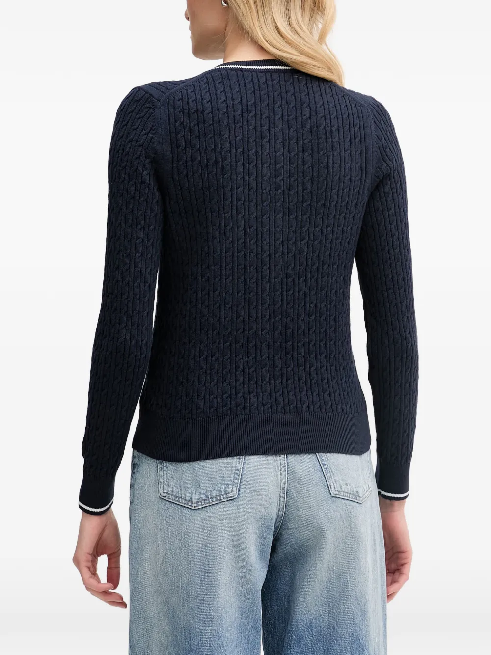 Lacoste Kabelgebreid vest Blauw