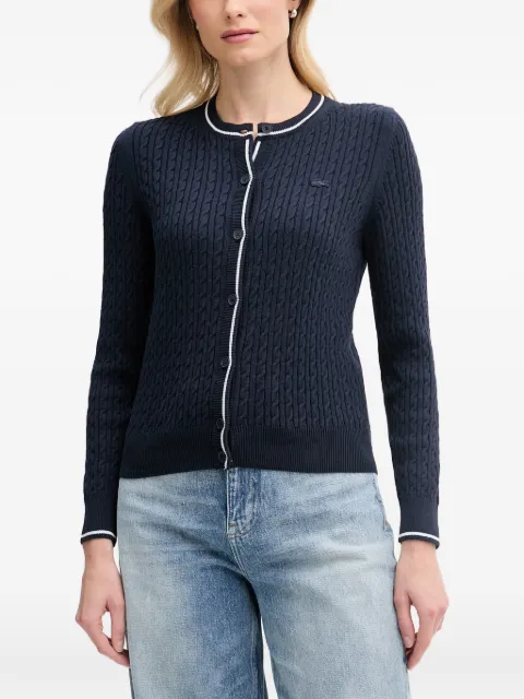 Lacoste striped cable-knit cardigan