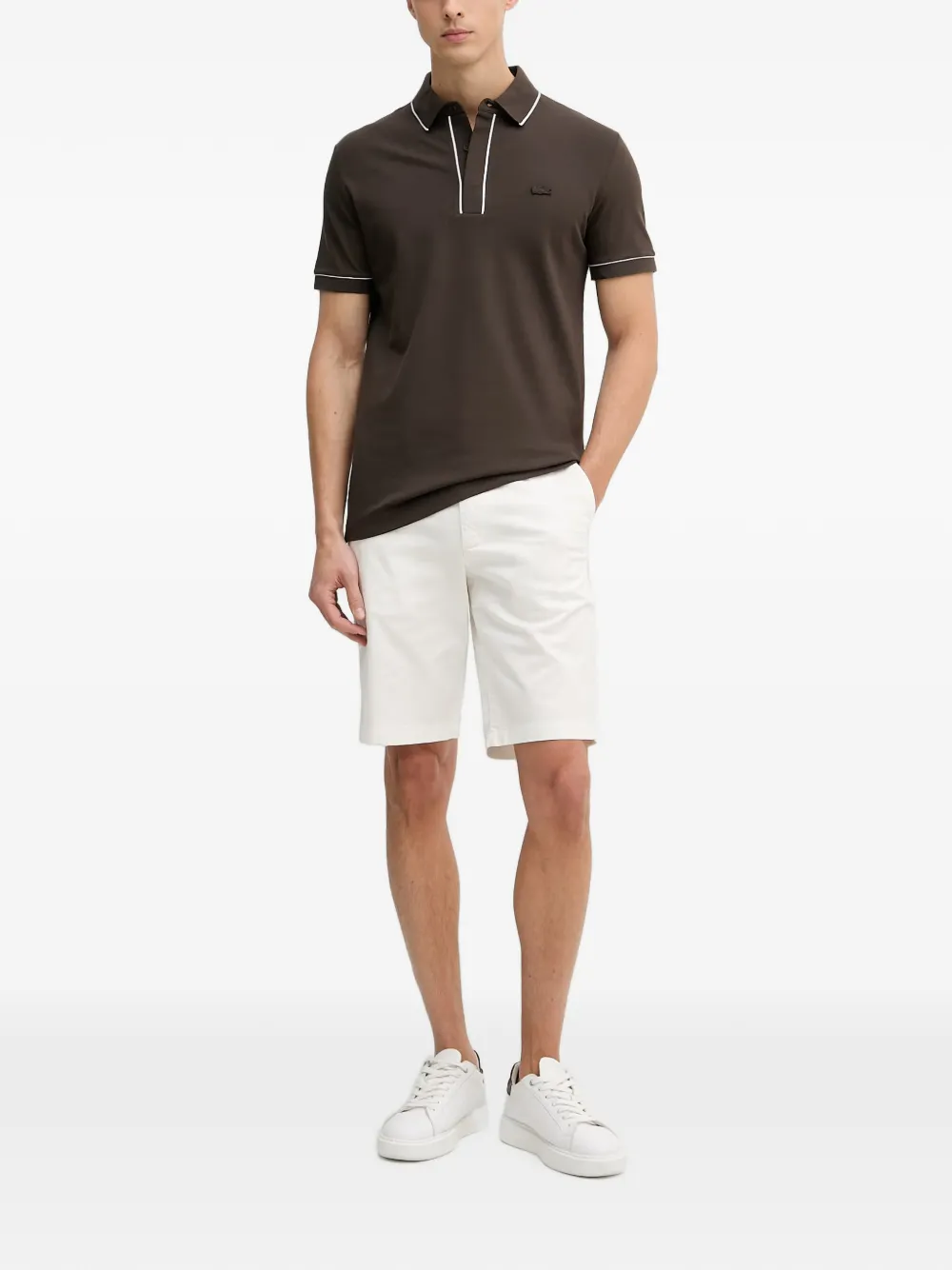 Lacoste Shorts met logopatch Wit