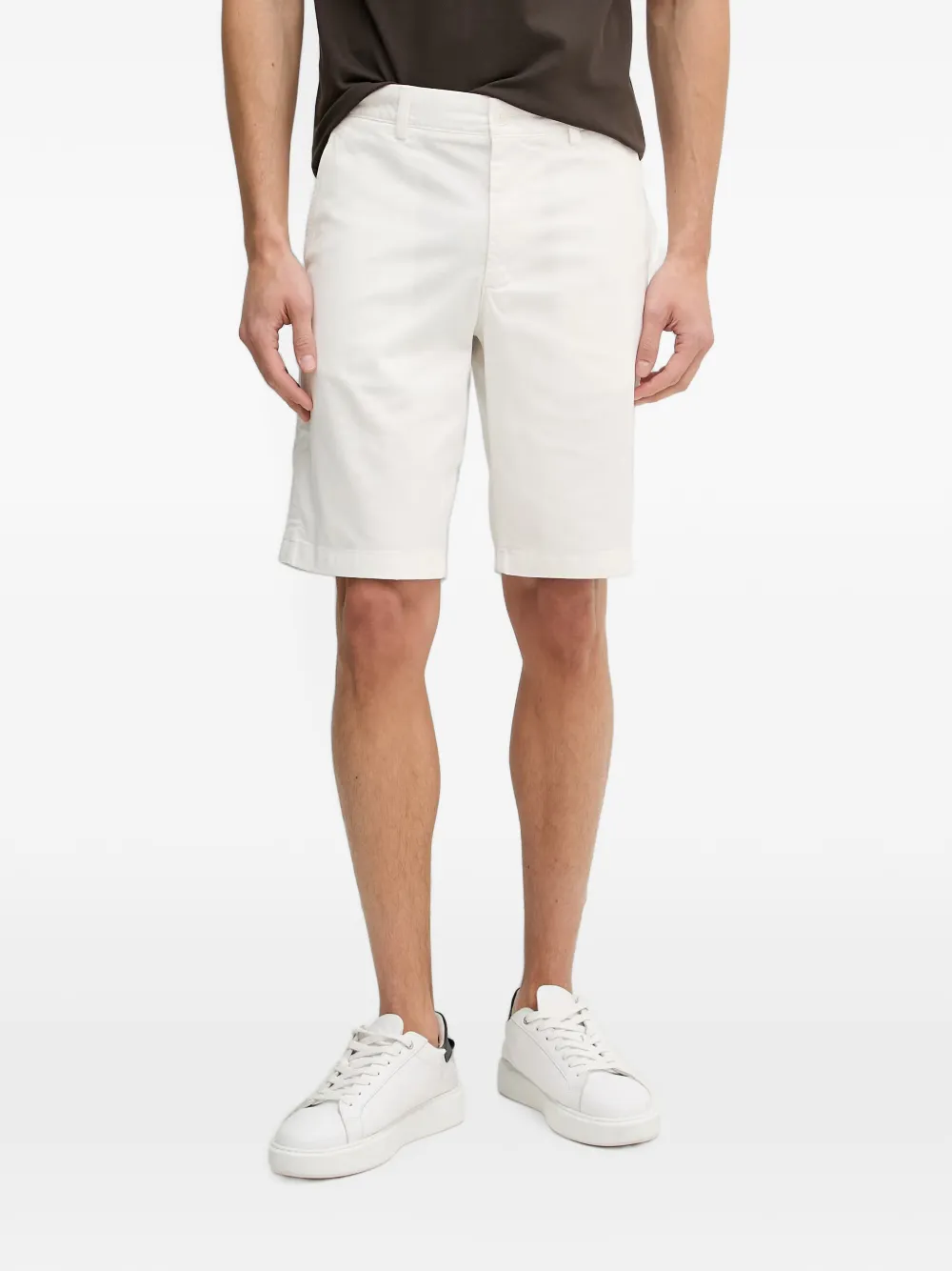 Lacoste logo-patch chino shorts - Weiß