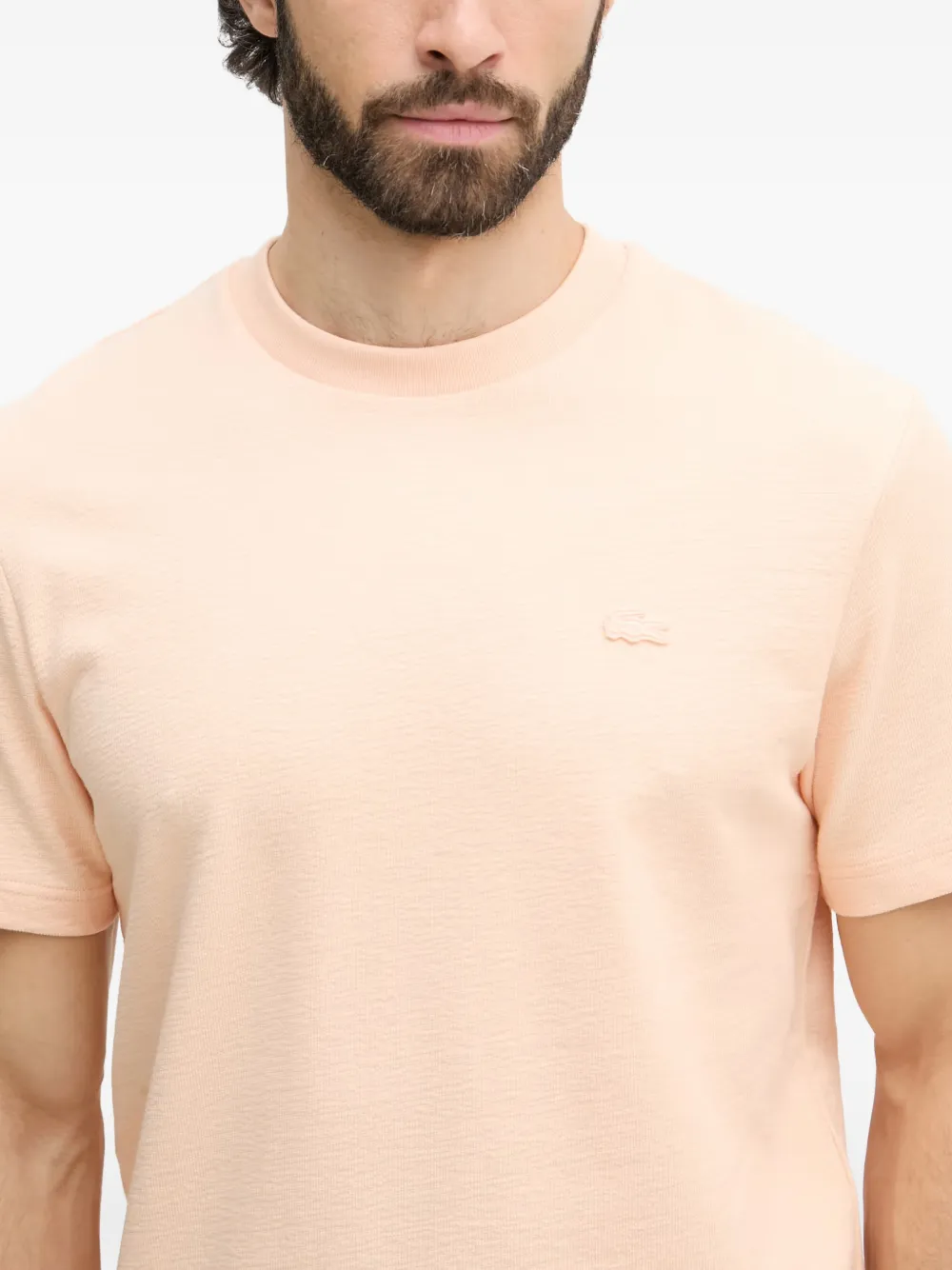 Lacoste T-shirt met logopatch Roze