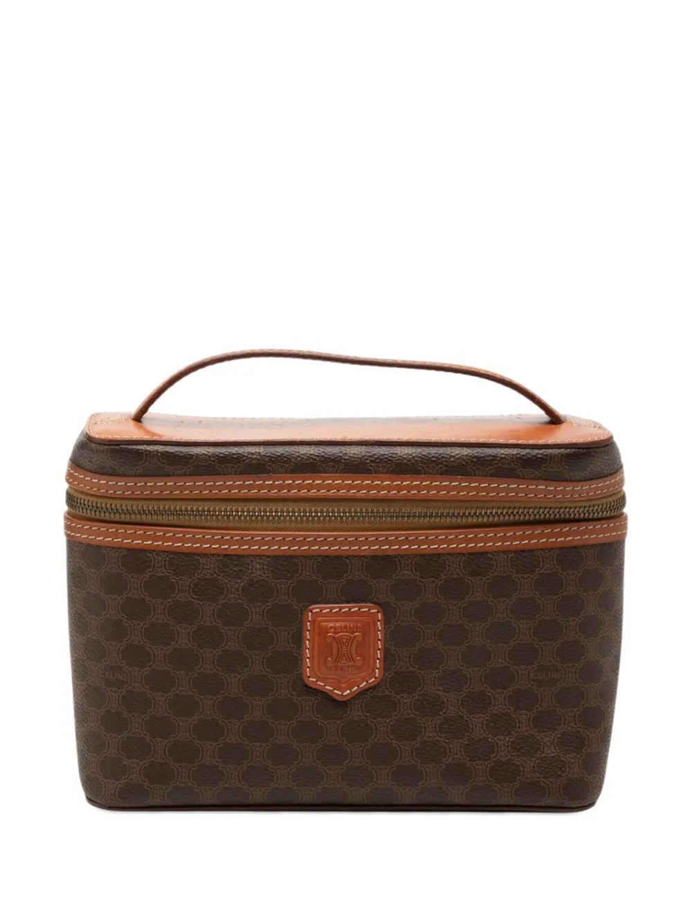 Celine Pre-Owned 1995 Macadam Coated Canvas Vanity Bag satchel - Brown