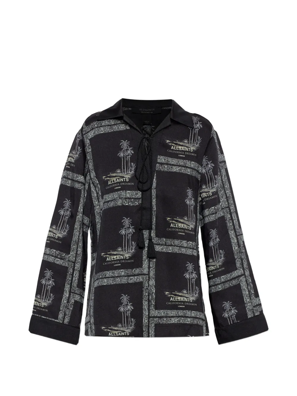 AllSaints Blusa Lettie con stampa - Nero