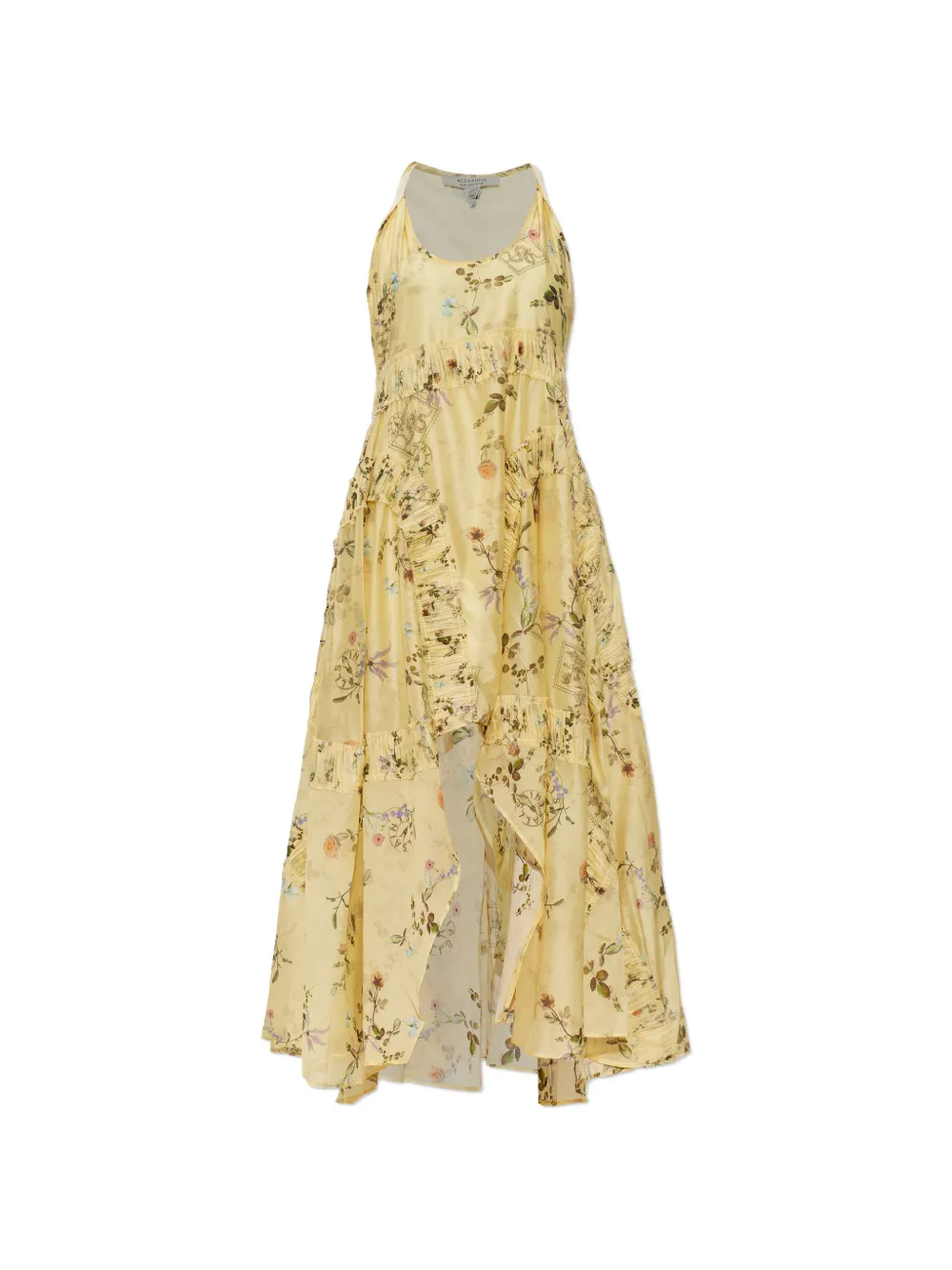AllSaints Gerüschtes Dorina Kleid mit Blumenprint - Gelb