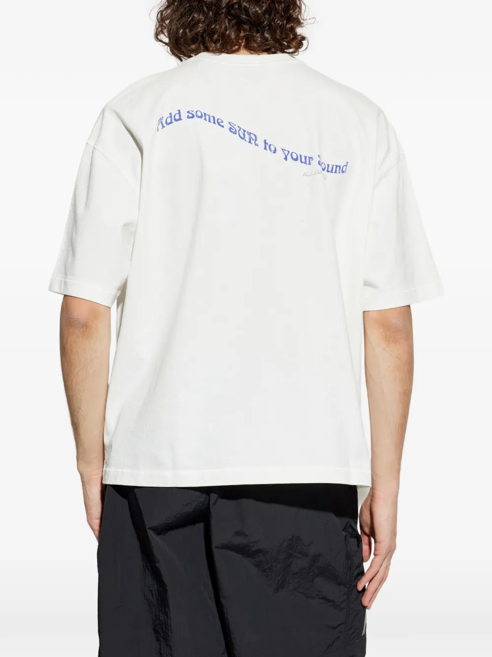 AllSaints Spun Out Boxy T-shirt met print Wit