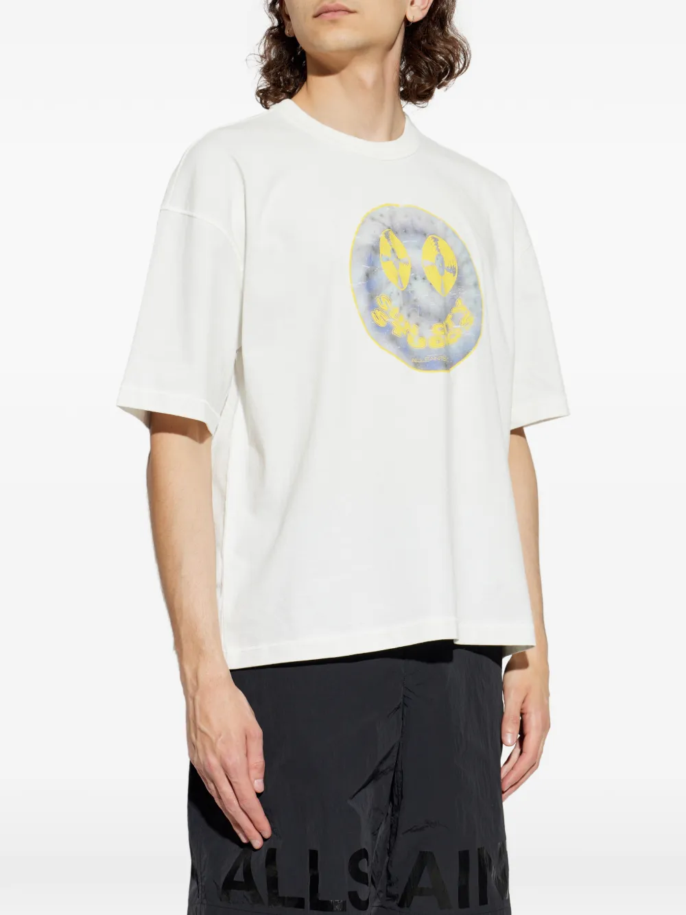 AllSaints Spun Out Boxy T-shirt met print Wit