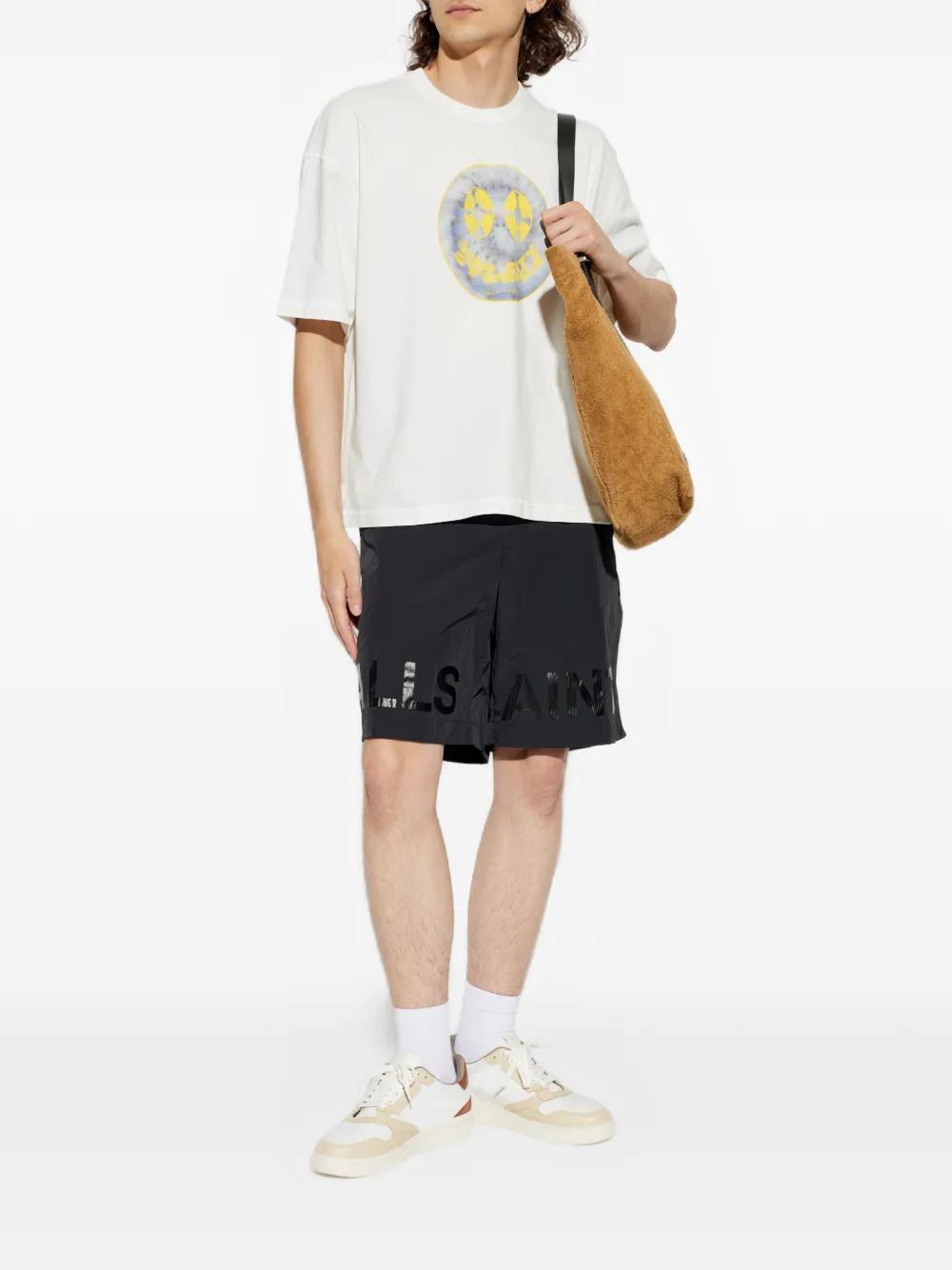 AllSaints Spun Out Boxy T-shirt met print Wit