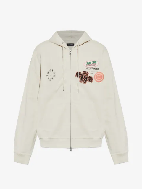 AllSaints Patcher patch-embellished zip-up hoodie