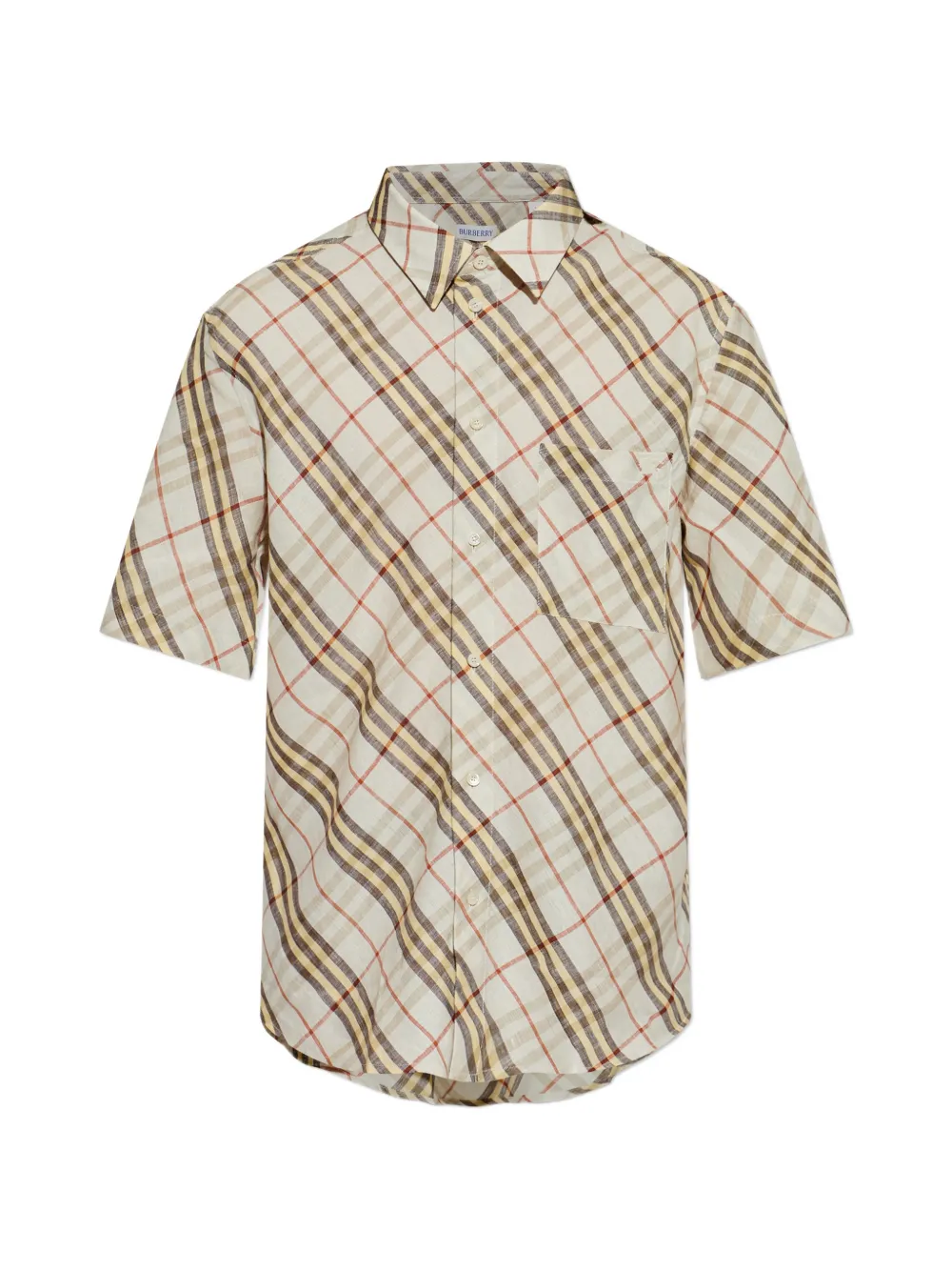 Burberry check short-sleeve shirt - Nude