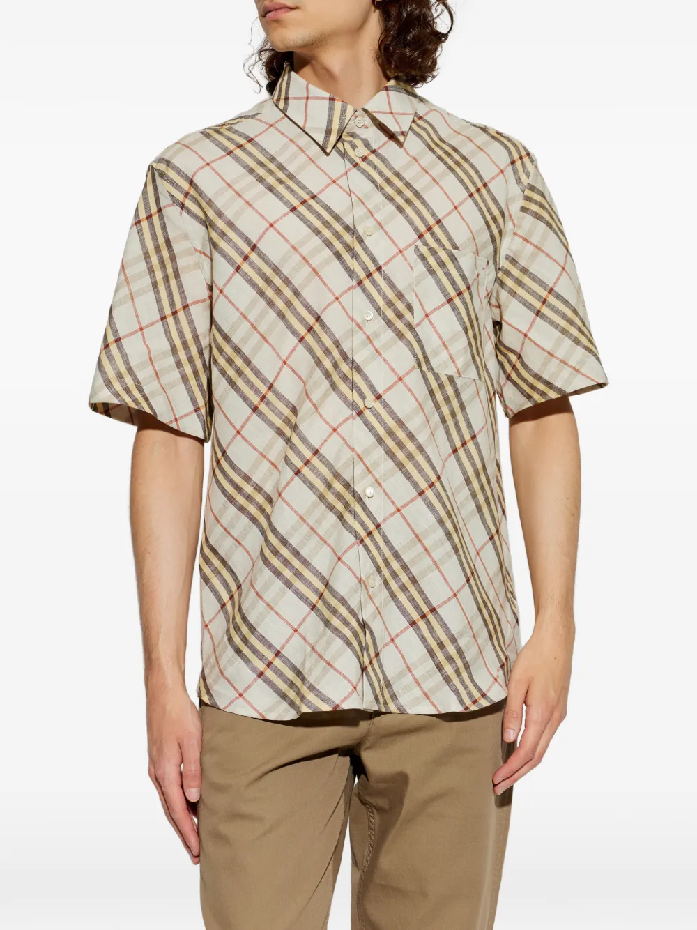 Burberry Geruit overhemd Beige