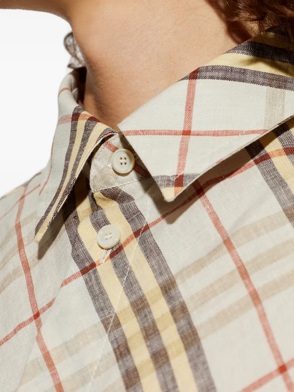 Burberry Geruit overhemd Beige