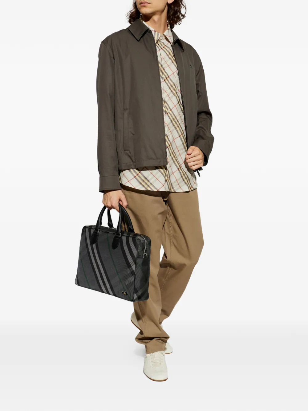 Burberry Danny broek met logopatch Bruin
