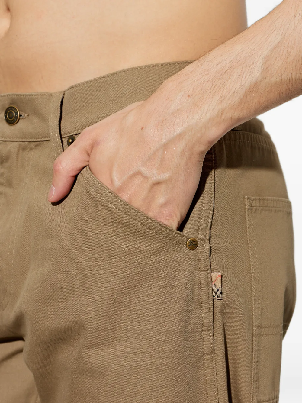 Burberry Danny broek met logopatch Bruin