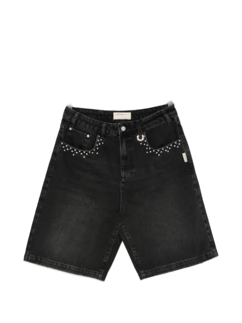 RETERNITY stud-embellished denim shorts