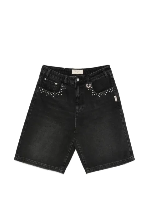 RETERNITY stud-embellished denim shorts