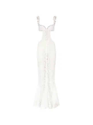 chloe lace up dress Ludovic De Saint Sernin Chloe lace-up Dress | White