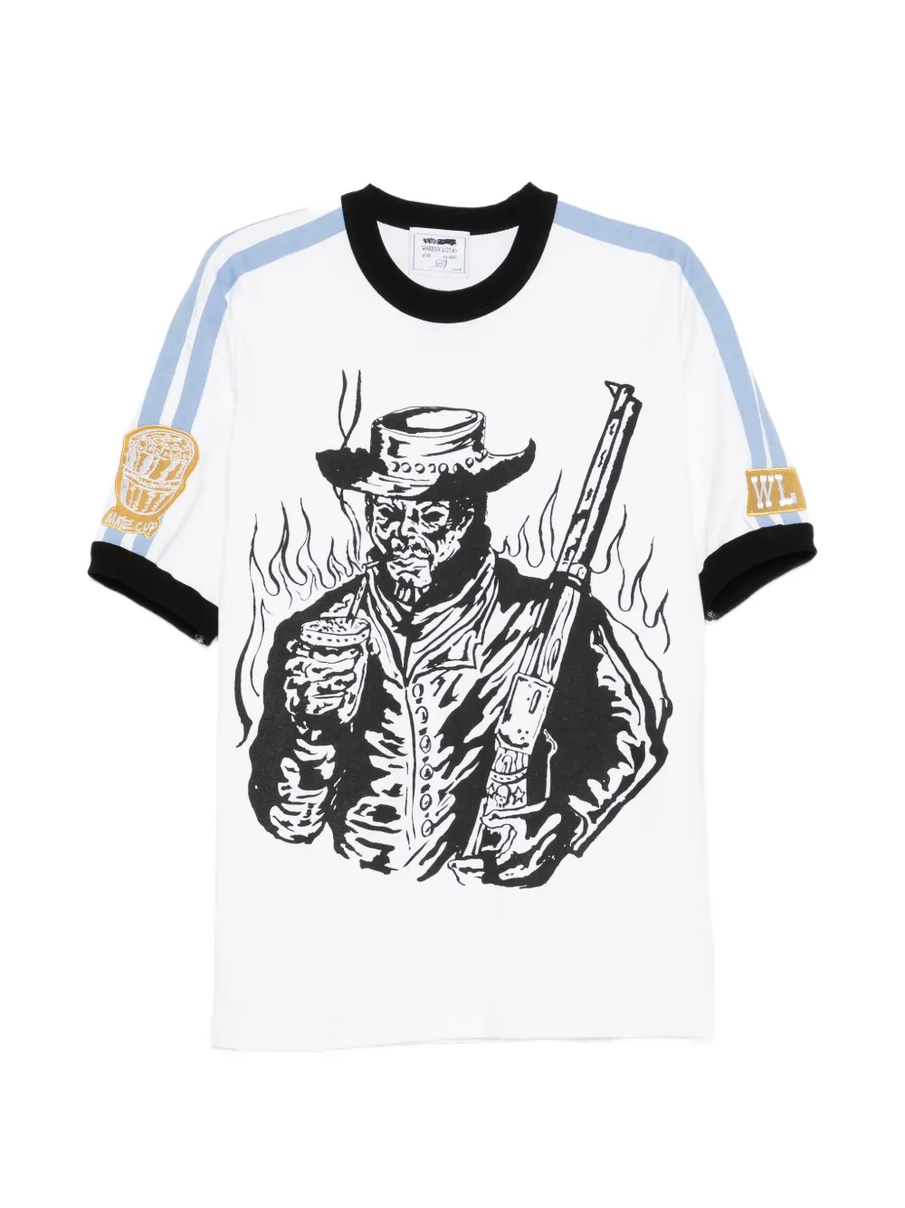 Warren Lotas graphic-print ringer T-shirt - White