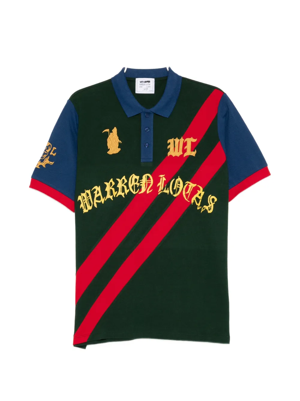 Warren Lotas logo-embroidered striped polo shirt - Verde