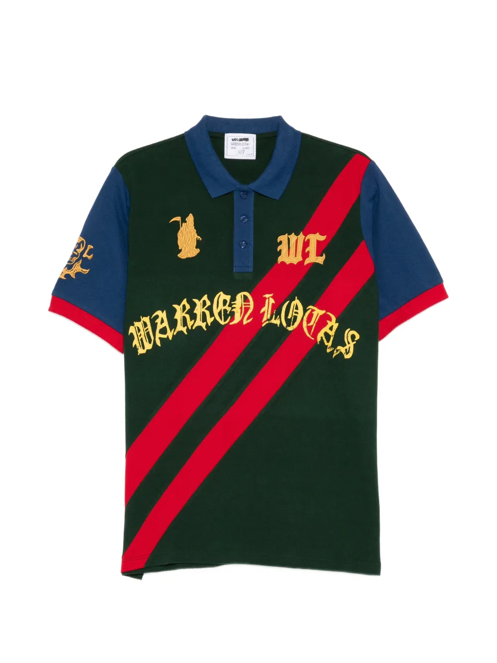 Warren Lotas logo-embroidered striped polo shirt - Verde